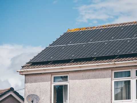 Solar panels on a roof