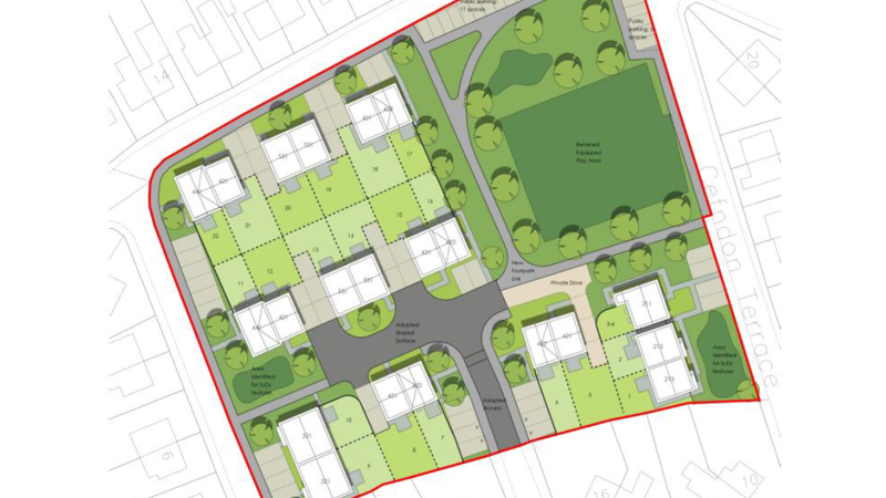 Plan of the proposed development at Brynna Road