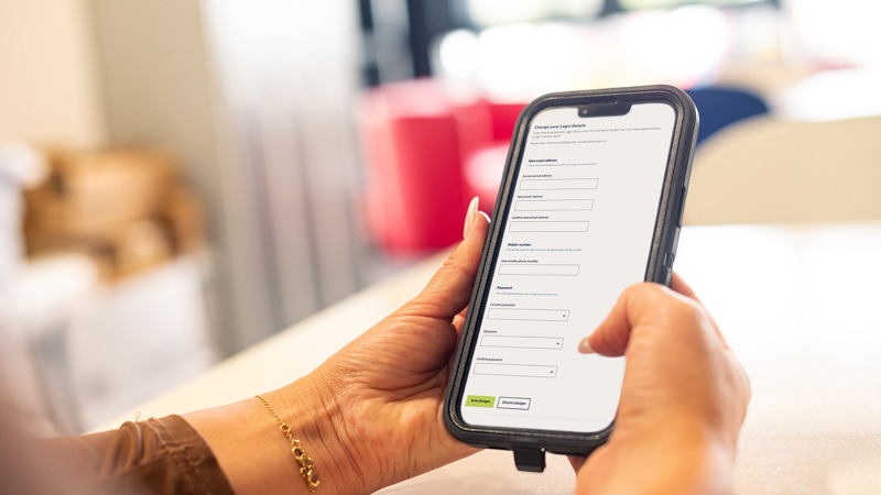 A customer using the portal