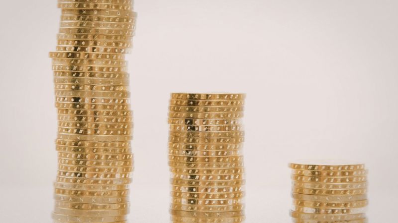 Stack of pound coins