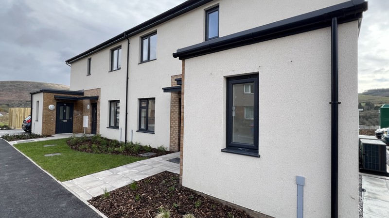 The first new properties nearing completion at Heol Crwys